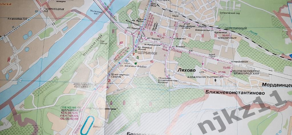Карта Нижний Новгород (с маршрутом транспорта) Тираж 10 тысяч! РЕДКАЯ!!! 2005г 2