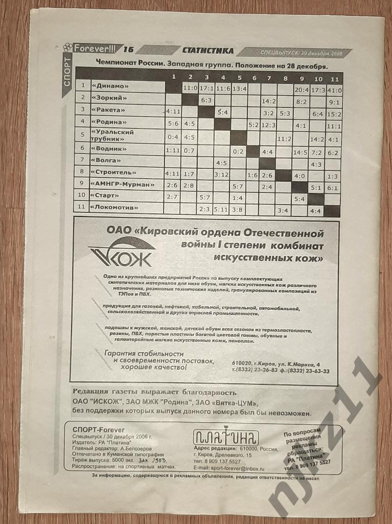 3 газеты по хоккею с мячом СпортФерева 2006 год 5