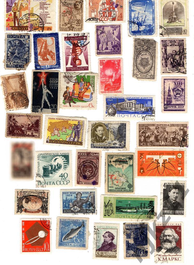77 разных марок в основном ранние советы, но есть одна рейх и зарубежных несколь
