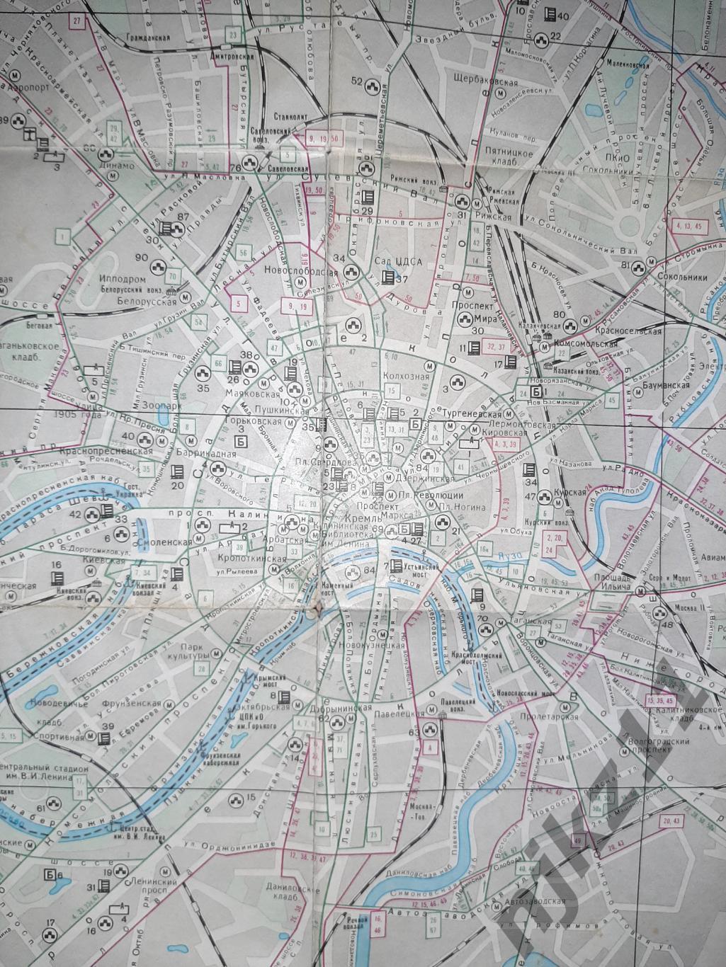 Карта Москва 1980+Зеленоград+схема движения пассажирского транспорта 79-80г.г. 7