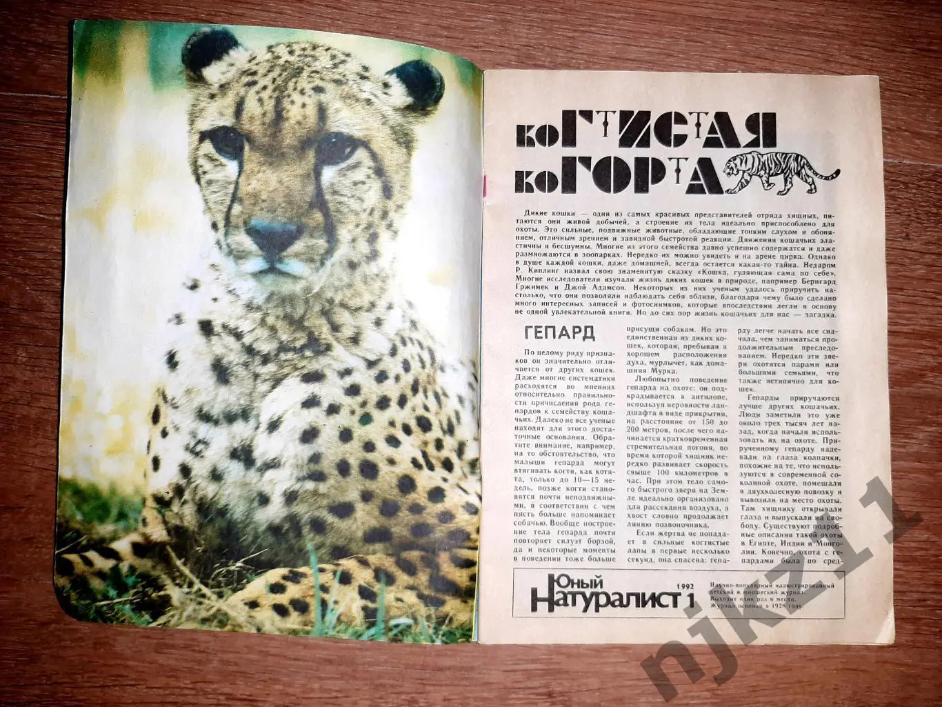 Юный натуралист 1992г № 1 вырезок нет 1