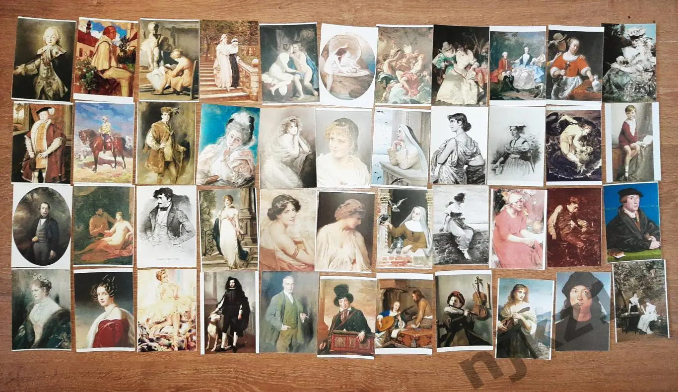 44 открытки художники 19 век переснятые картинки одним лотом в коллекцию