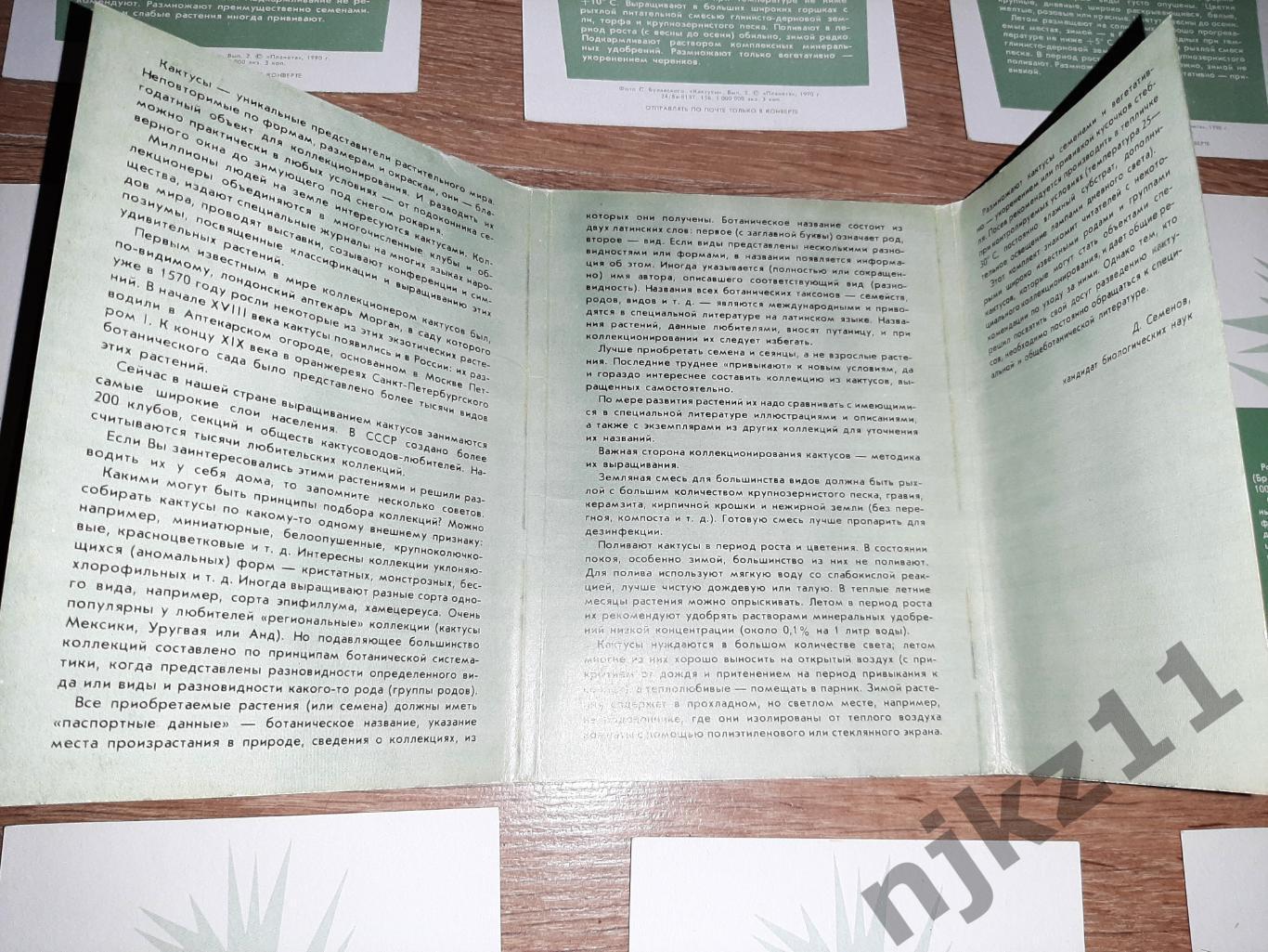 Кактусы. Выпуск 2. Набор 18 открыток. 1990 год ПОЛНЫЙ КОМПЛЕКТ 18 ШТУК 3