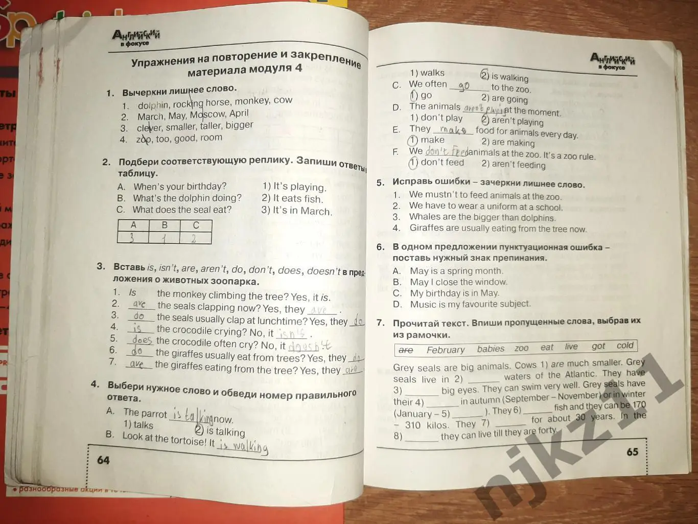 Английский язык 4 класс. Учебник Spotlight и сборник упражнений с уроками 7