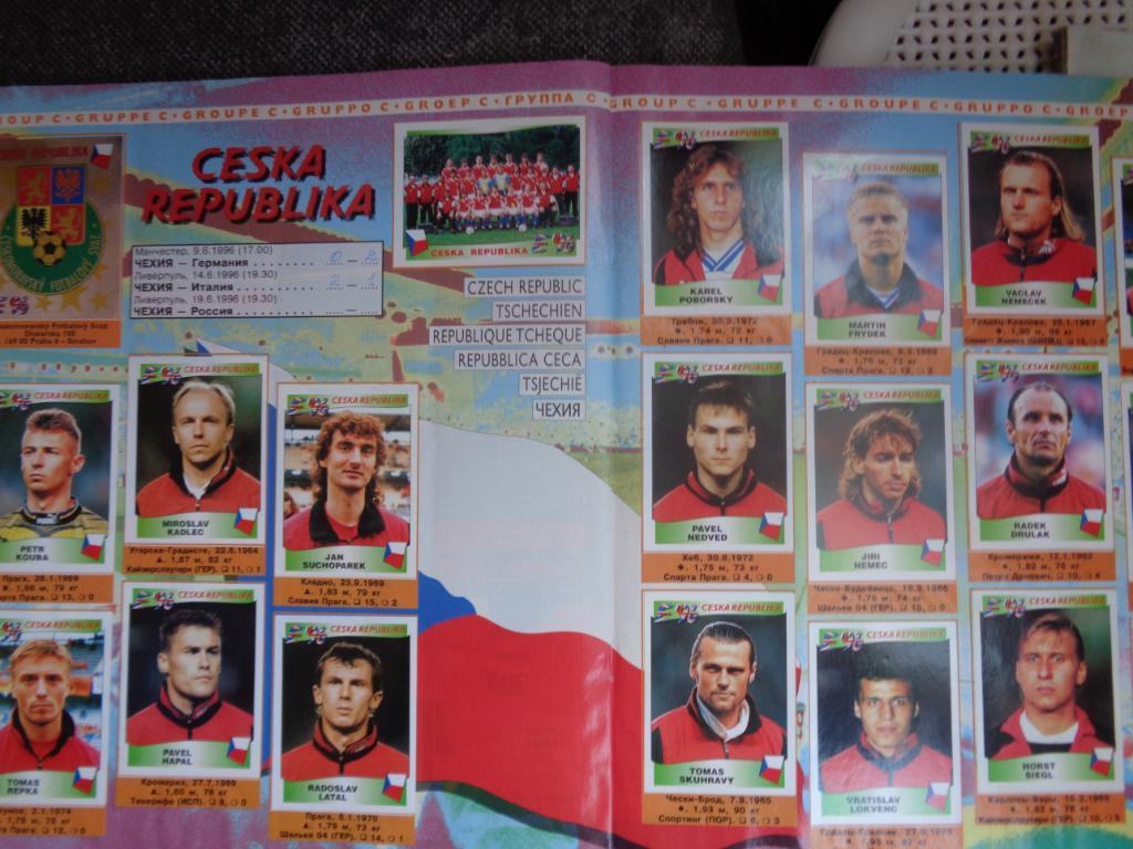 Альбом Панини.Чемпионат Европы 1996 года.PANINI-EURO 1996 год 2