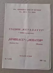 Кривбас-Новатор Жданов 07.06.1981 г.