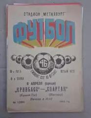 Кривбас-Спартак Житомир 06.04.1983 г.