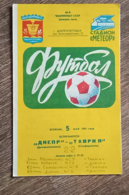 Днепр-Таврия 1981 г.