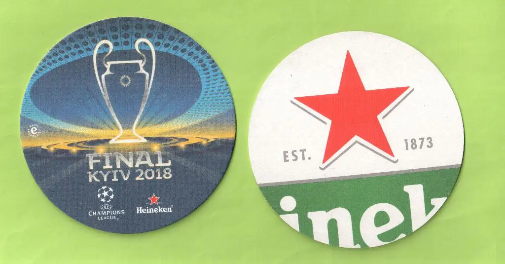 Бирдекель-Пивная подставка-пиво Heineken // Лига Чемпионов 2017/2018// ФИНАЛ