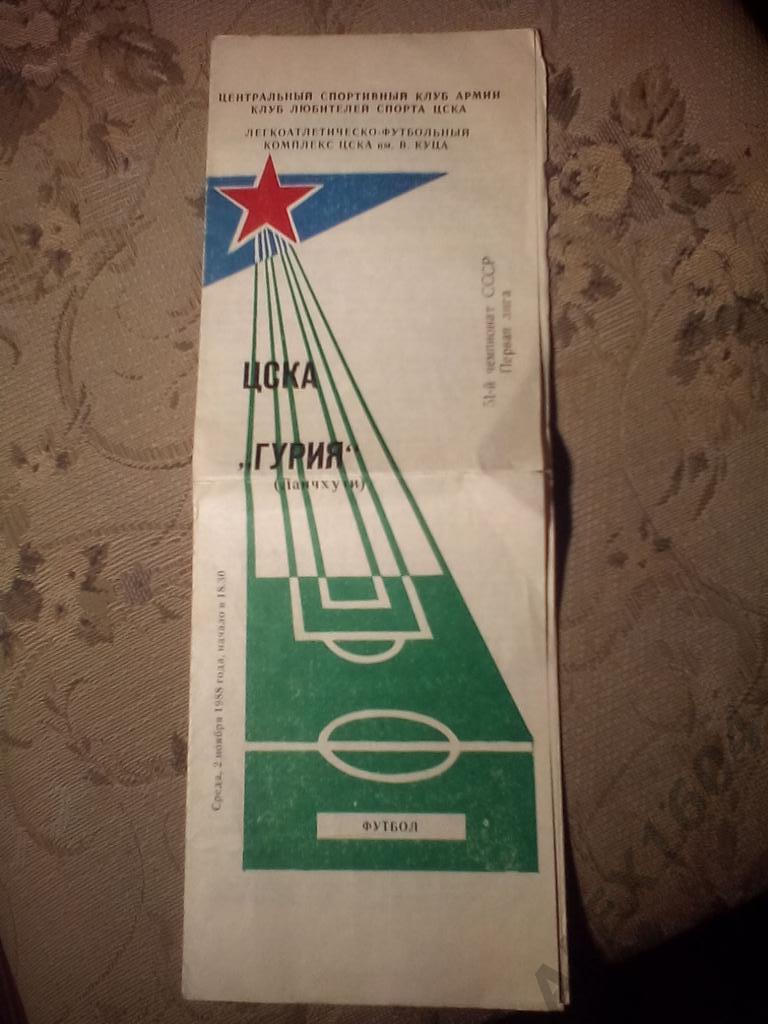 ЦСКА Москва--Гурия Ланчхути 1 лига 1988 г