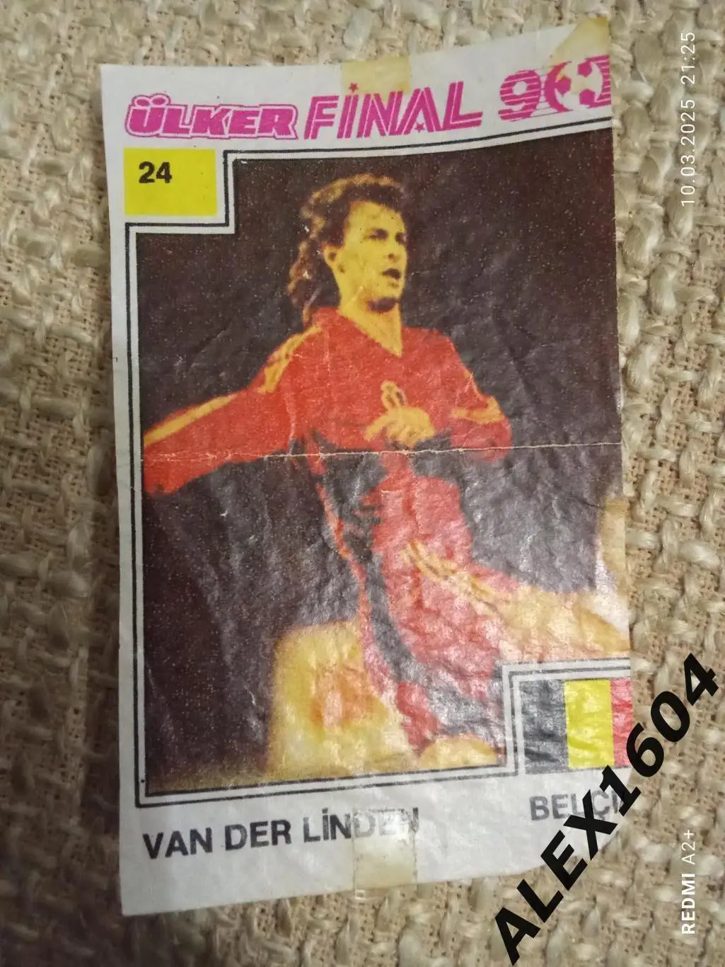 Вкладыш от жевательной резинки final 90 Ван Дер Линден #24