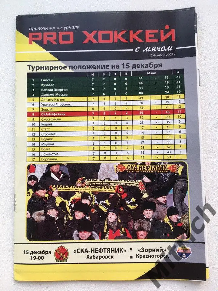 СКА-Нефтяник Хабаровск - Зоркий Красногорск 2009 / 2010