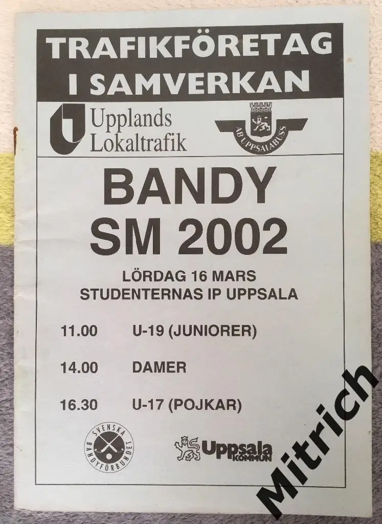 Швеция. 2002. Финал (U-17, 19, женщины). Вилла, Сандвикен, АИК, Эдсбюн