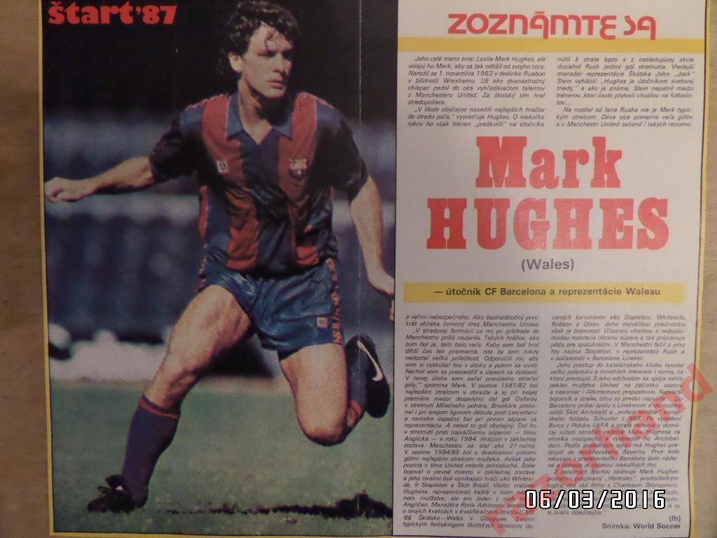 Футбольные звезды из журнала Старт ЧССР- Mark Hughes