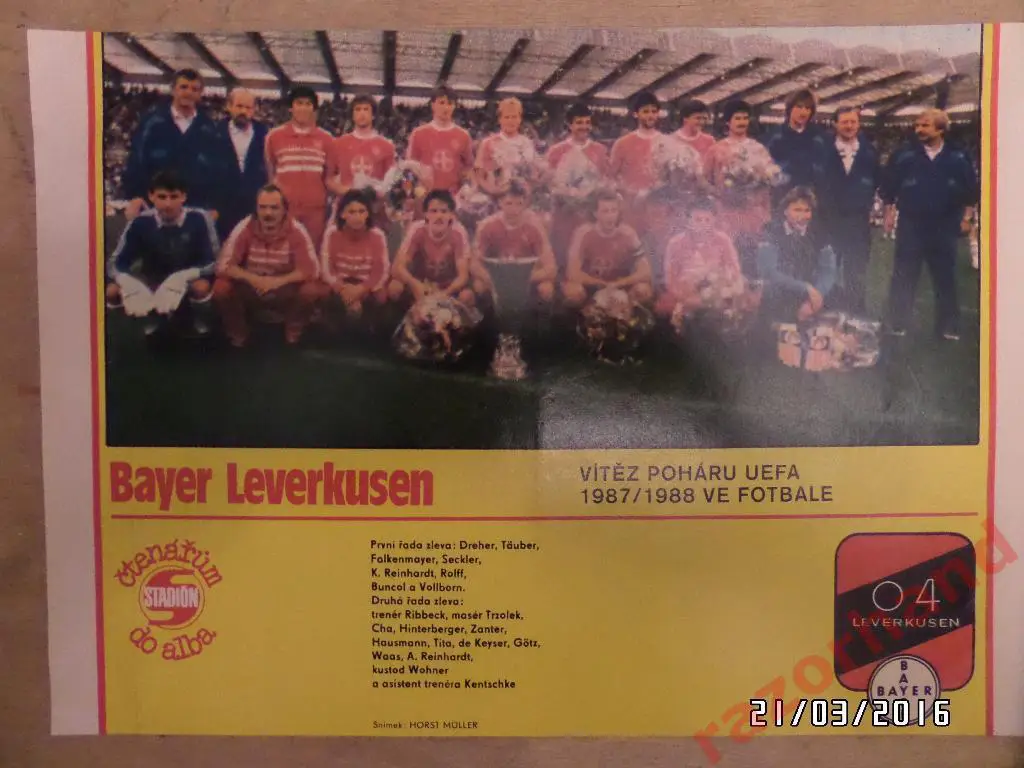 Байер 04 Леверкузен - 1988 - постер из журнала Стадион