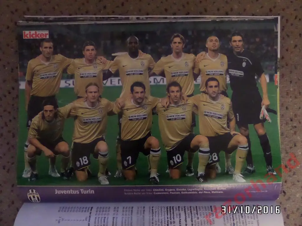 Ювентус Турин - 2008 - постер из журнала Киккер Германия