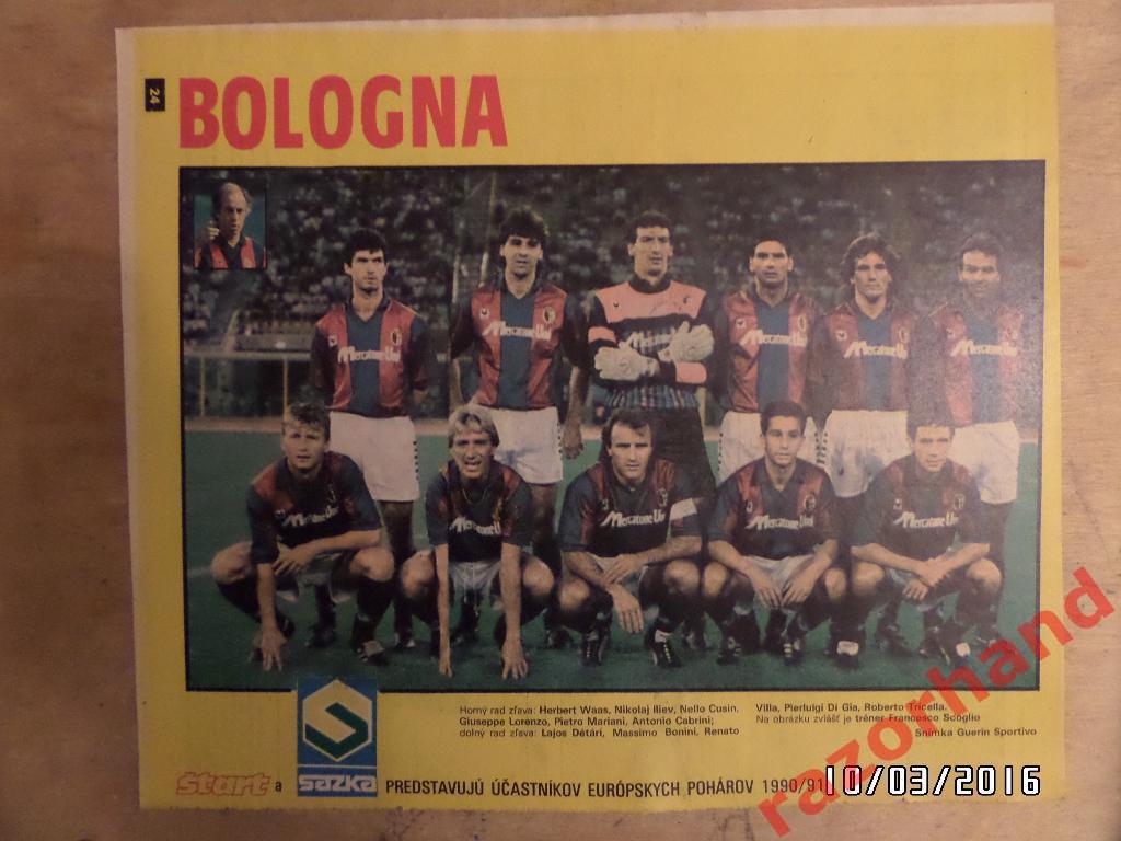 Болонья Италия - 1990/91 - постер из журнала Старт