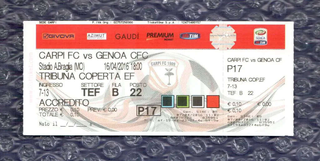 ITALIA-SERIE А /// Карпи-Дженоа 16.04.2016