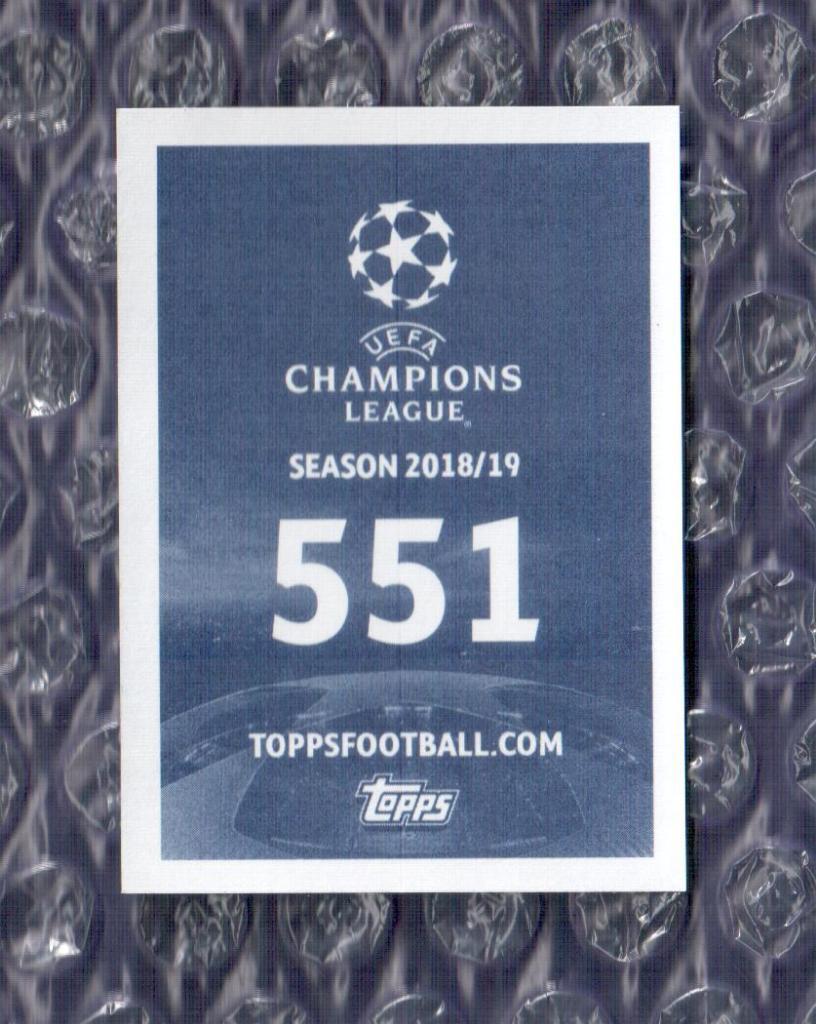 UEFA CHAMPIONS LEAGUE 2018/2019 // PANINI - ПАНИНИ // 551-Wuthrich 1