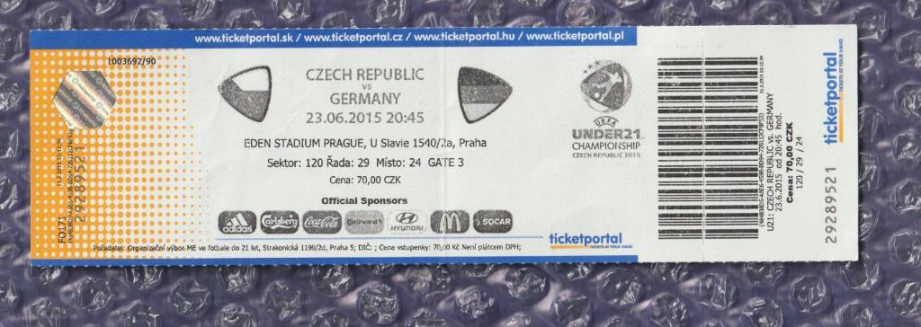 UEFA Under21 Championship 2015 // Чехия-Германия 23.06.2015