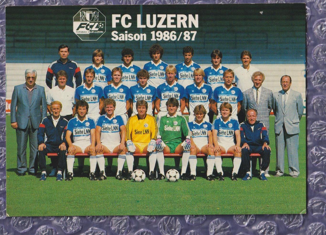 Листівка ФК Люцерн 1986/87 // FC Luzern 1986/87