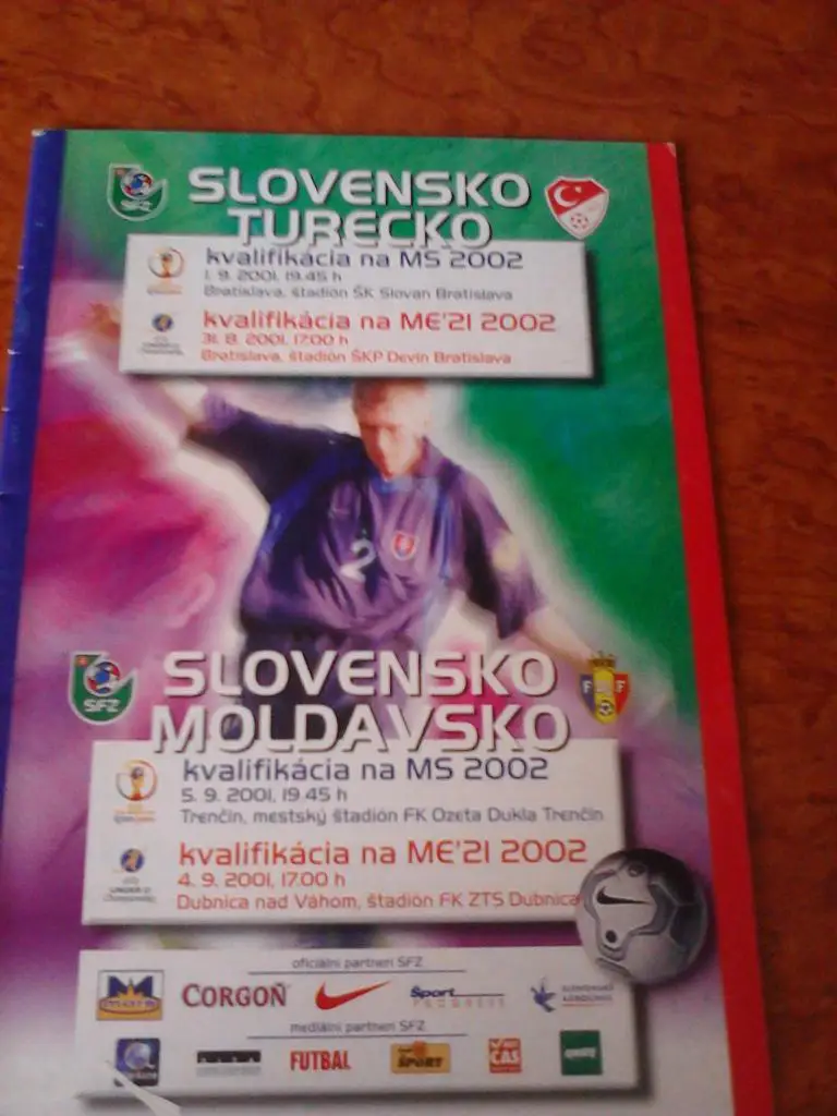 Словакия - Молдова + Словакия - Турция 2001