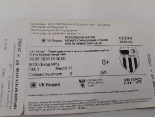 Переходной матч Ротор/Акрон 20.05.2026г.счет 0:2.