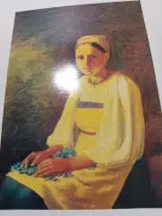 Портрет крестьянка с васильками