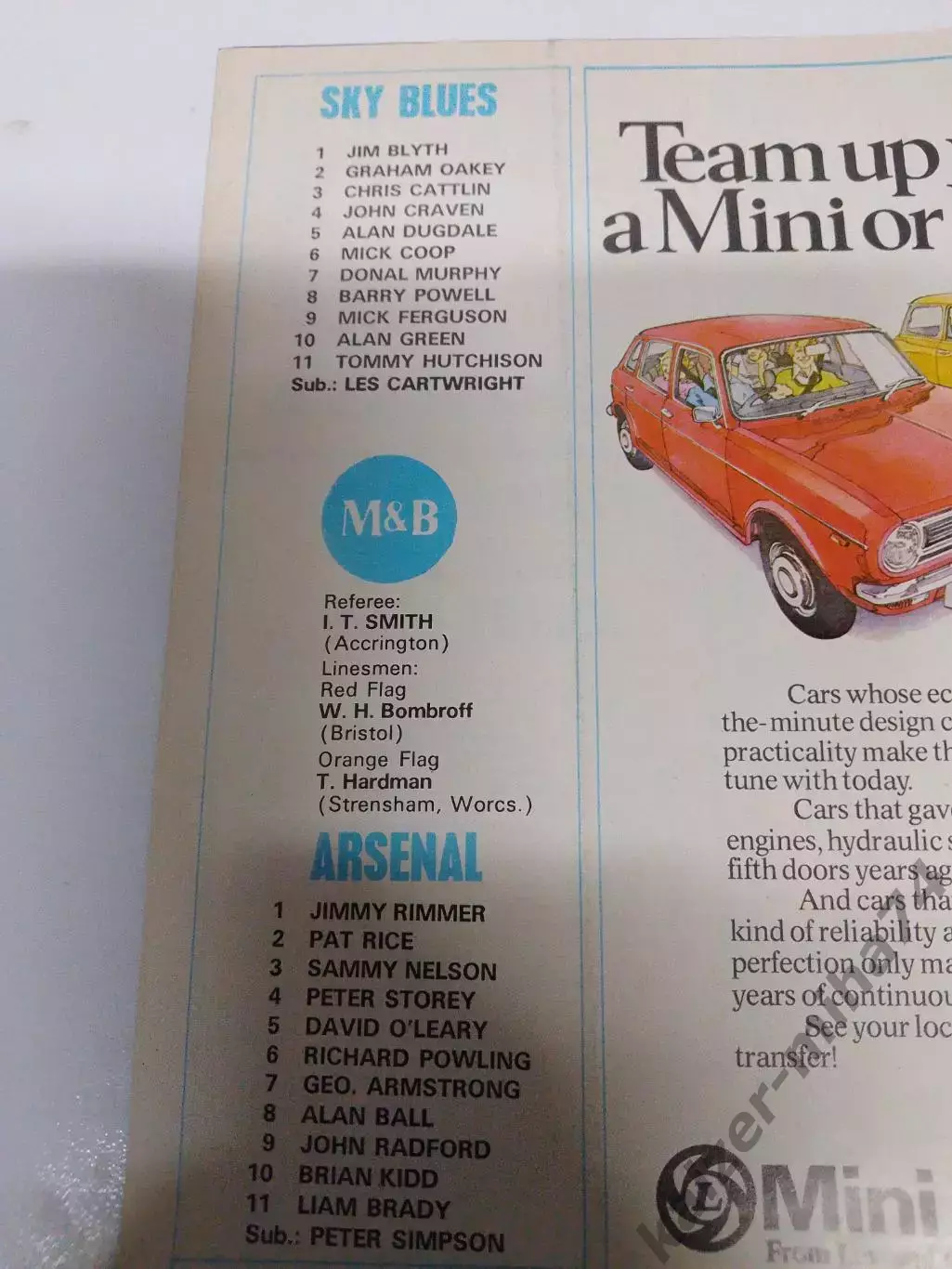 Футбол чемпионат Англии 1976г. 1