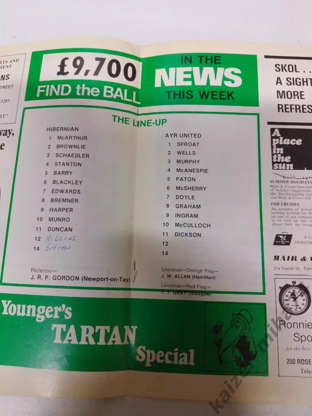 Футбол чемпионат Шотландии 1975г. 1