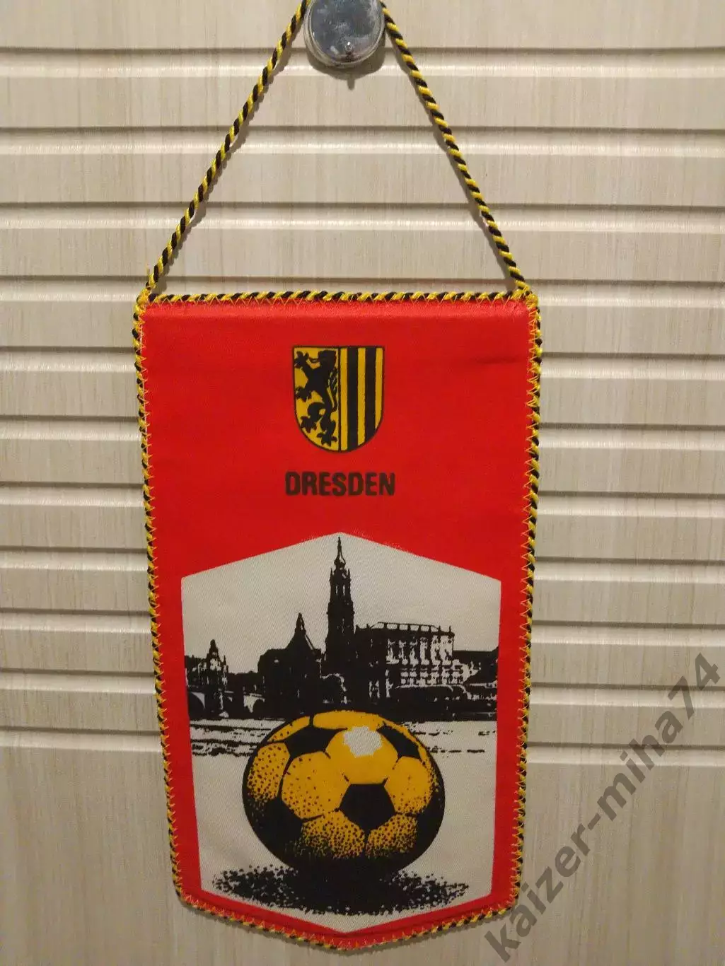 Вымпел матчевый. Динамо Дрезден/Абердин Шотландия.1988г.счет 2:0 1