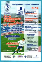 Динамо Москва - Факел Воронеж 2001г.