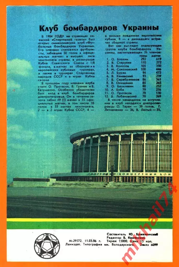 Зенит Ленинград - Днепр Днепропетровск 1986г. 1