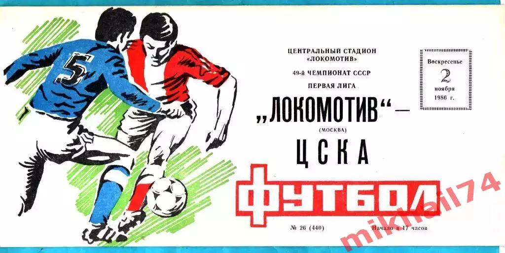 Локомотив Москва - ЦСКА 1986г. (Первая лига)