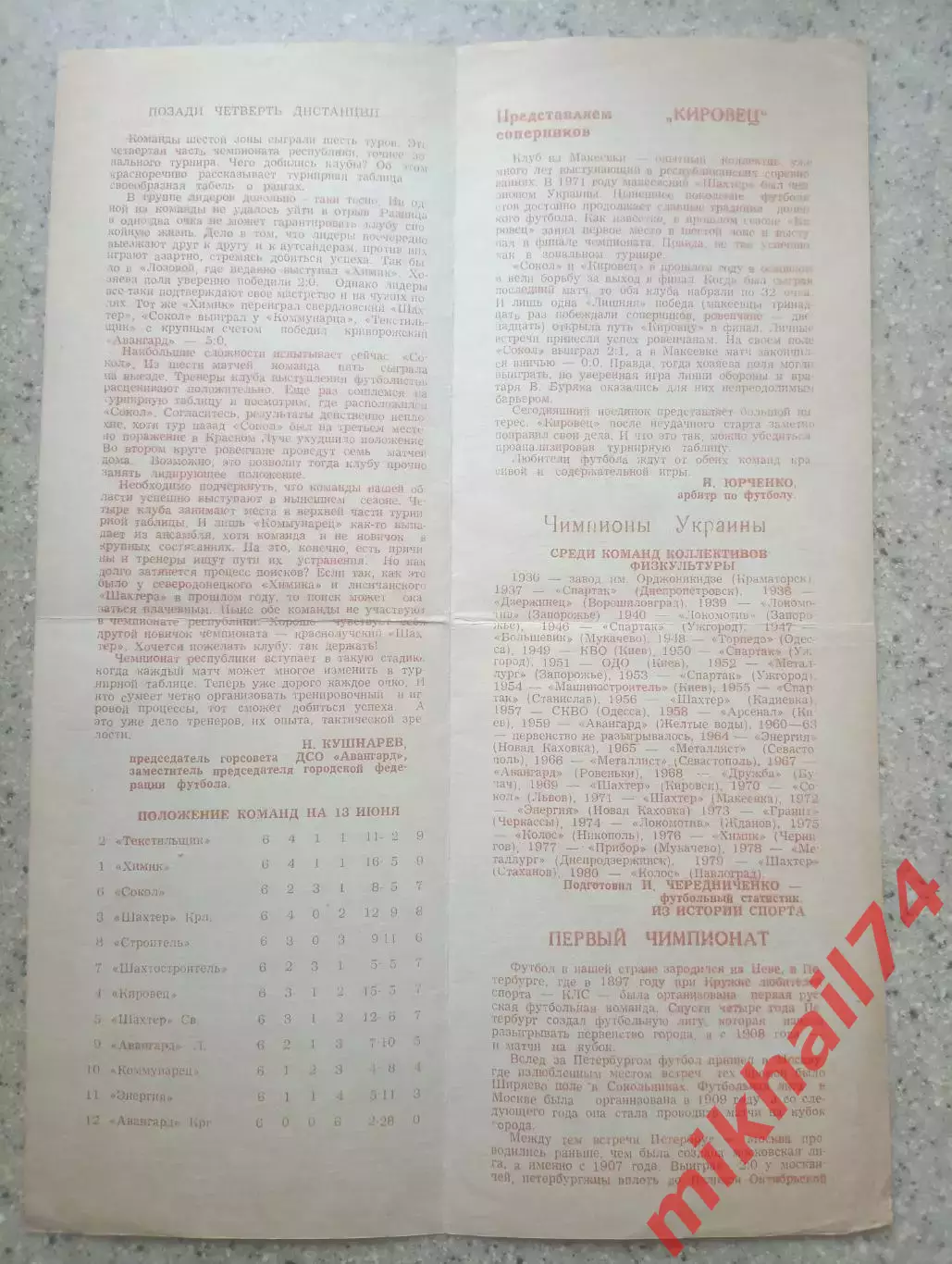 Сокол Ровеньки , Луганская область - Кировец Макеевка 1981г. (Чемпионат УССР) 2
