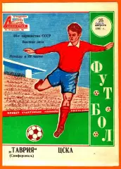 Таврия Симферополь - ЦСКА 1981г. (Тираж 3.000 экз.)