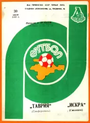 Таврия Симферополь - Искра Смоленск 1983г.