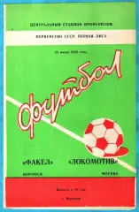 Факел Воронеж - Локомотив Москва 1983г.