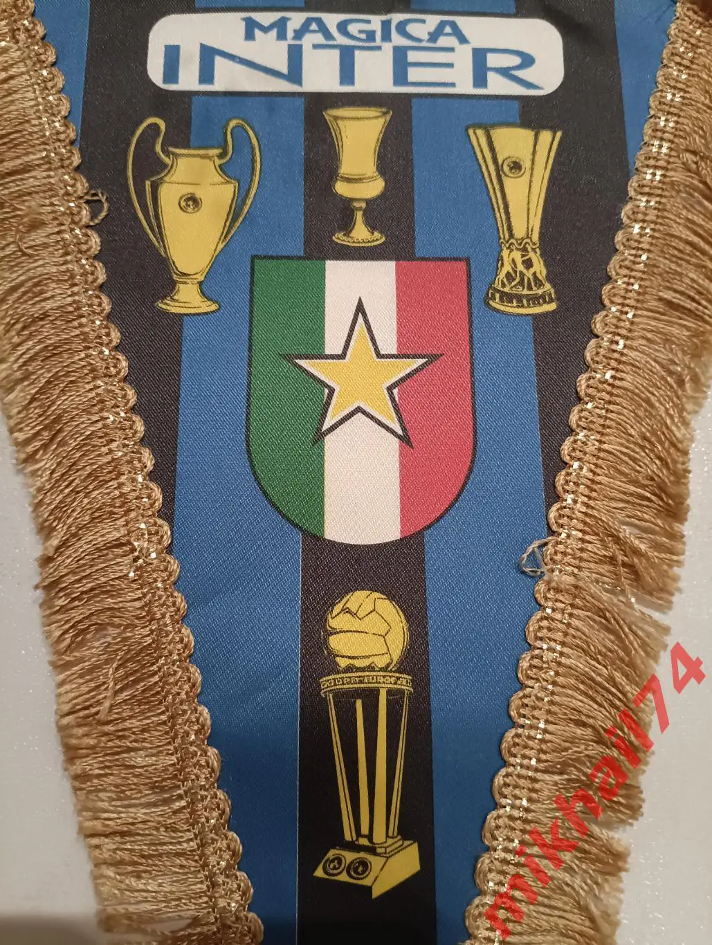 Вымпел. ИНТЕР (Милан,Италия). Футбольный клуб. Двусторонний.(16*26 см) 2
