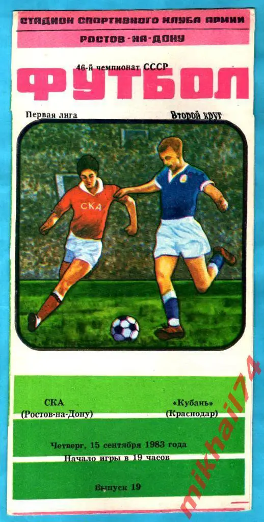 СКА Ростов-на-Дону – Кубань Краснодар 1983г.