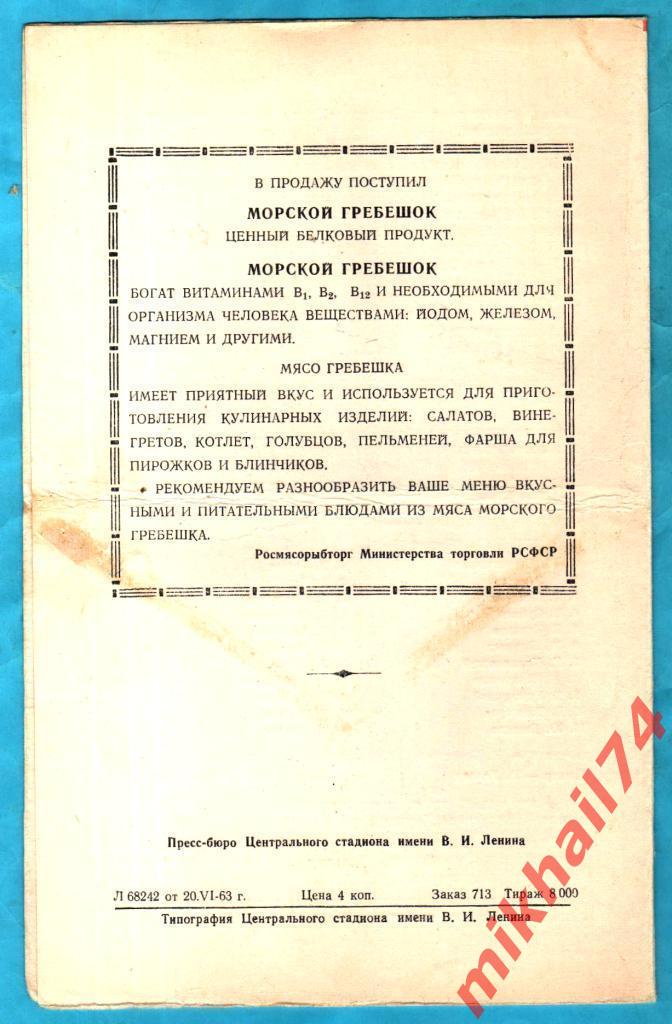 ЦСКА - Пахтакор Ташкент 1963г. 1