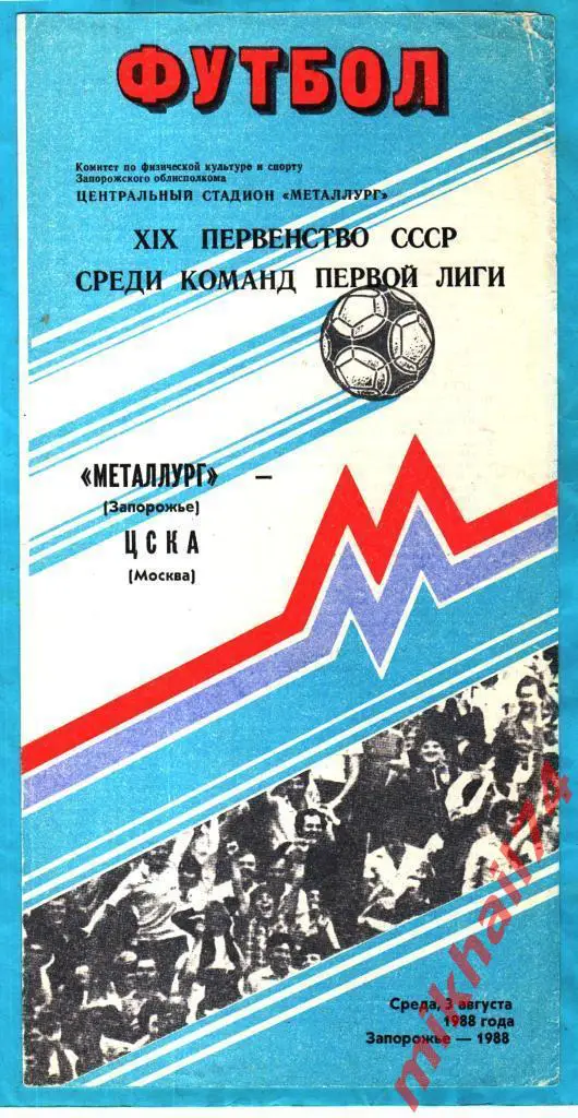 Металлург Запорожье - ЦСКА 1988г.
