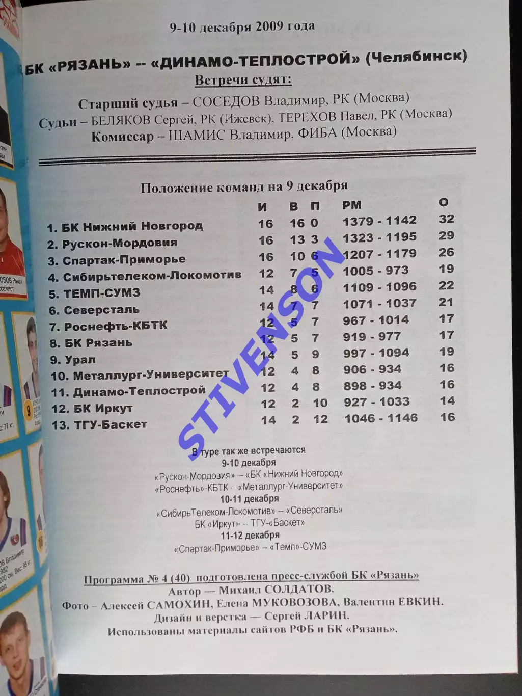 БК Рязань - Динамо-Теплострой (Челябинск) - 9-10.12. 2009 1