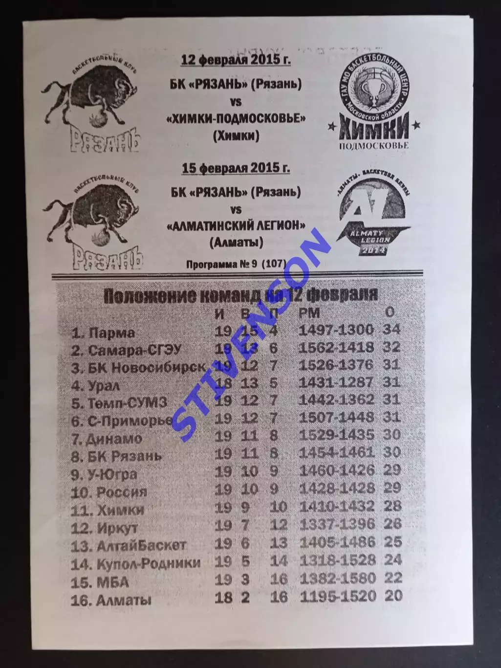 БК Рязань - Химки-Подмосковье / Алматинский легион (Алматы) - 02.2015 1