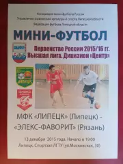 Мини-футбол. МФК Липецк - Элекс-Фаворит - 13.12.2015