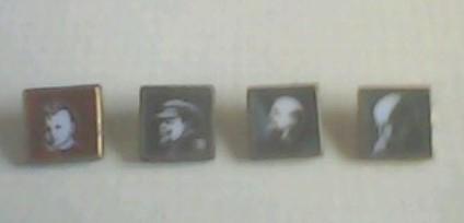 Набор из четырех значков ( металл-стекло ) Ленин