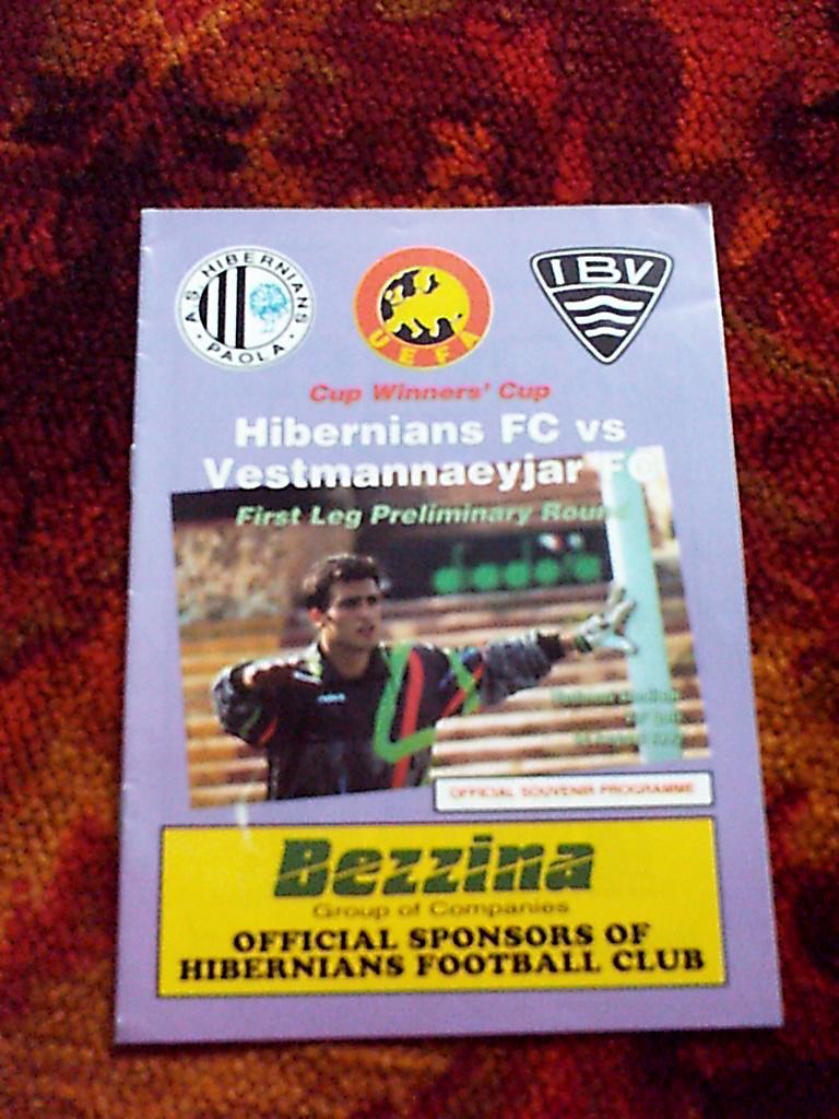 Программа матча HIBERNIANS F.C.Malta-VESTMANNAEYJAR F.C.Iseland за 14.08.1997 г.