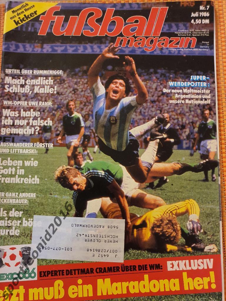 Kicker Fussball Magazine. 1986 Итоговый номер.