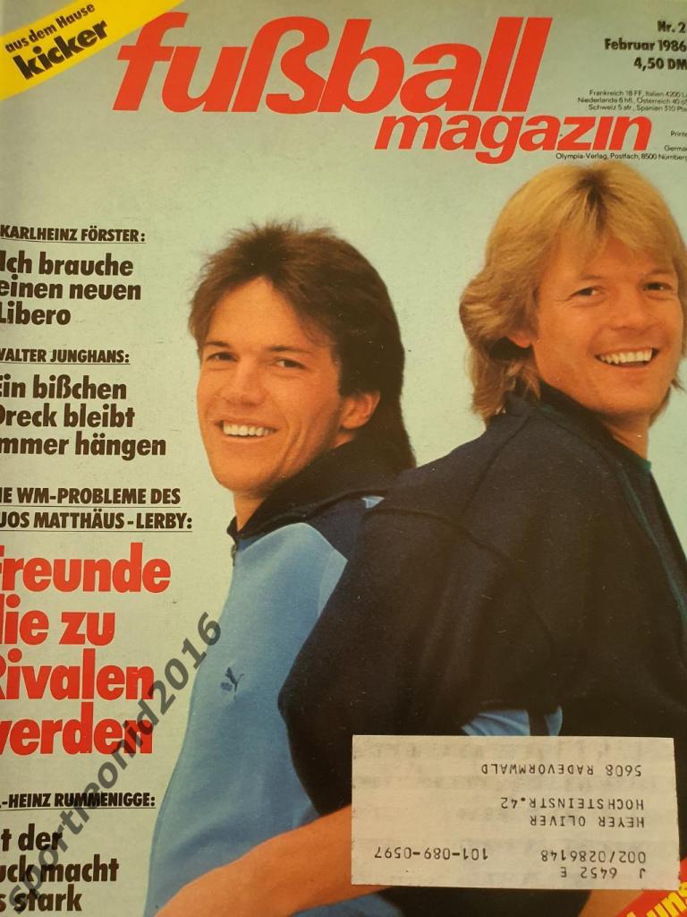 Kicker Fussball Magazine. 2/1986 .
