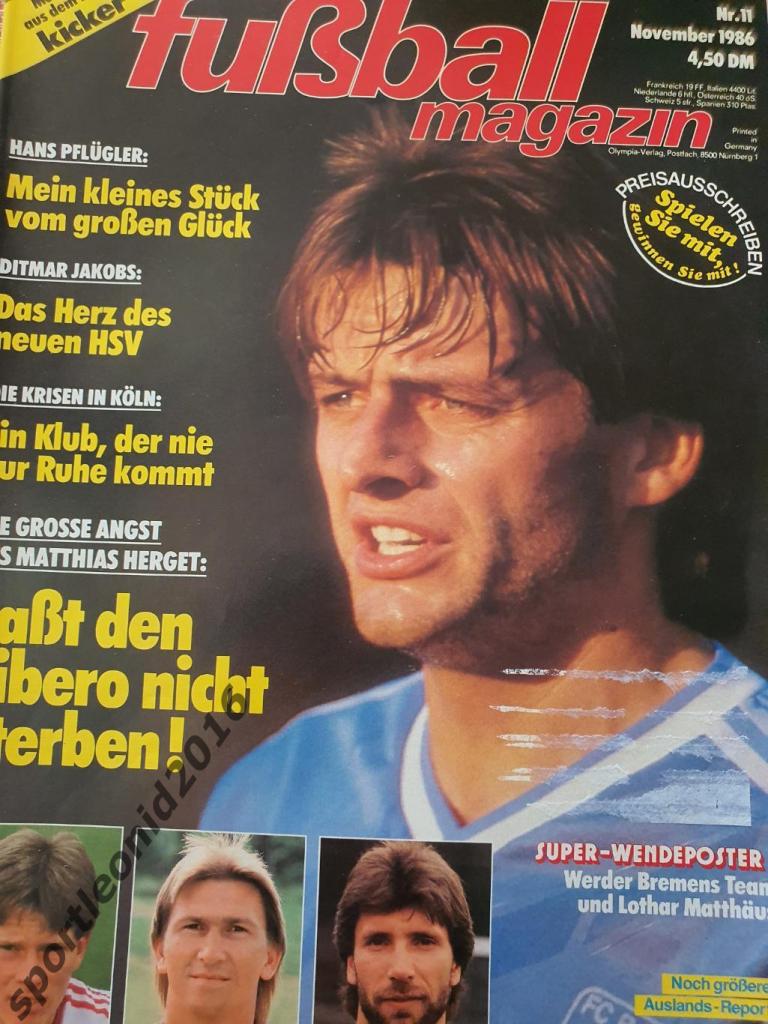 Kicker Fussball Magazine. 11/1986